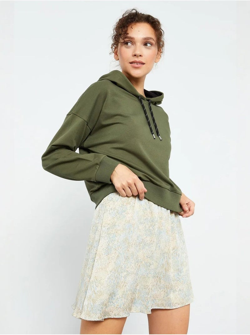 Sweatshirt com capuz relaxed com detalhe de atilho tommy Cáqui - Kiabi