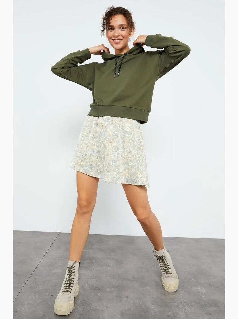 Sweatshirt com capuz relaxed com detalhe de atilho tommy Cáqui - Kiabi