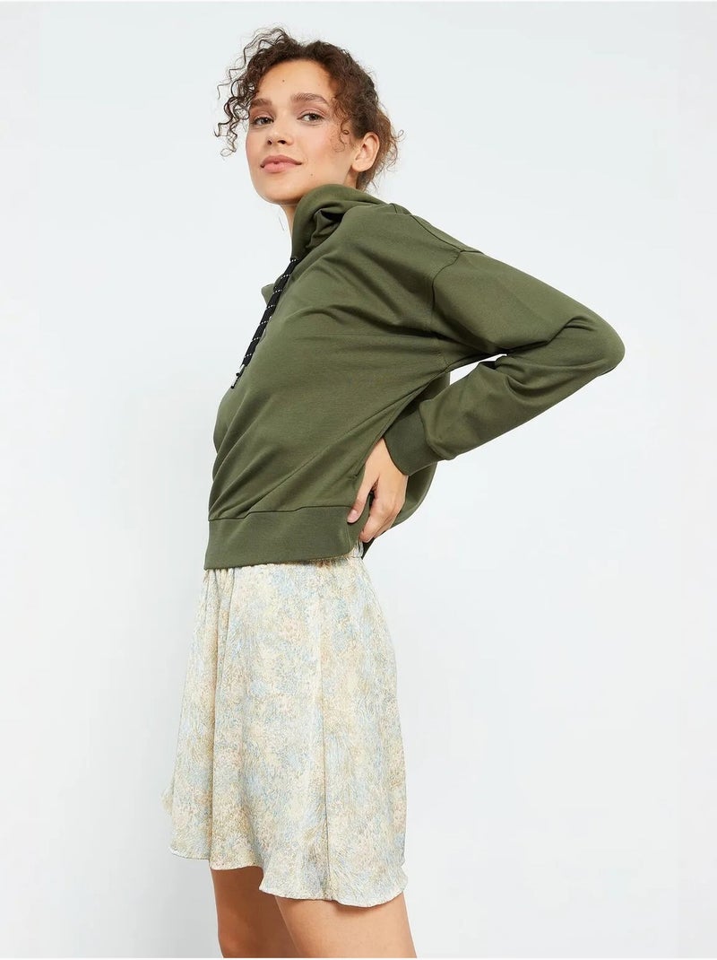 Sweatshirt com capuz relaxed com detalhe de atilho tommy Cáqui - Kiabi