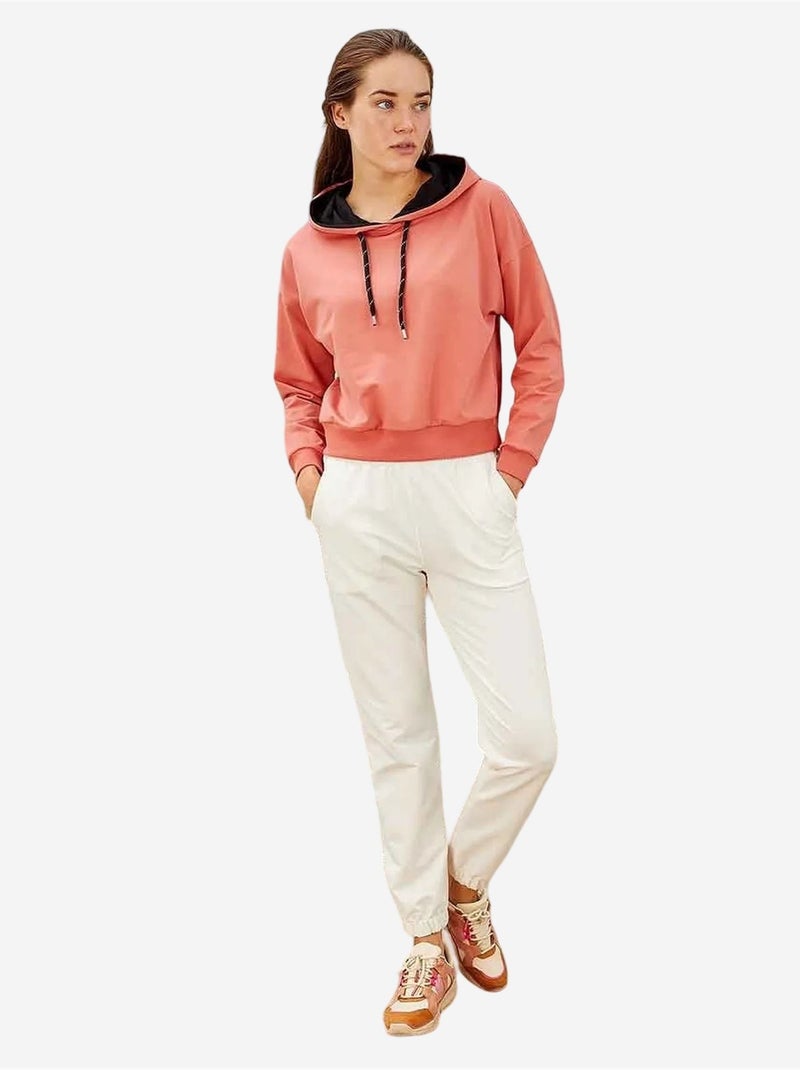 Sweatshirt com capuz relaxed com detalhe de atilho tommy Laranja-claro - Kiabi