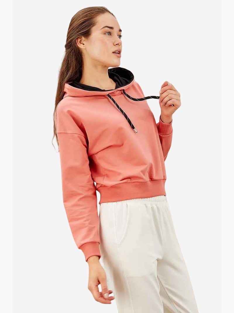 Sweatshirt com capuz relaxed com detalhe de atilho tommy Laranja-claro - Kiabi