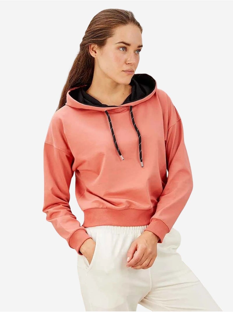 Sweatshirt com capuz relaxed com detalhe de atilho tommy Laranja-claro - Kiabi