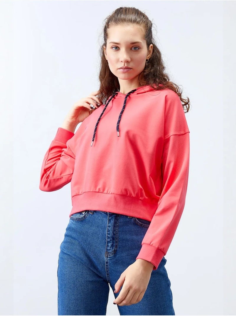 Sweatshirt com capuz relaxed com detalhe de atilho tommy Rosa-fluo/Solinotes - Kiabi