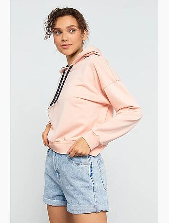 Sweatshirt com capuz relaxed com detalhe de atilho tommy