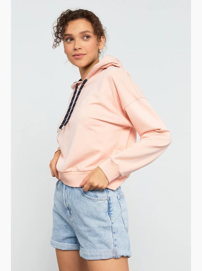 Sweatshirt com capuz relaxed com detalhe de atilho tommy Rosa-pálido - Kiabi