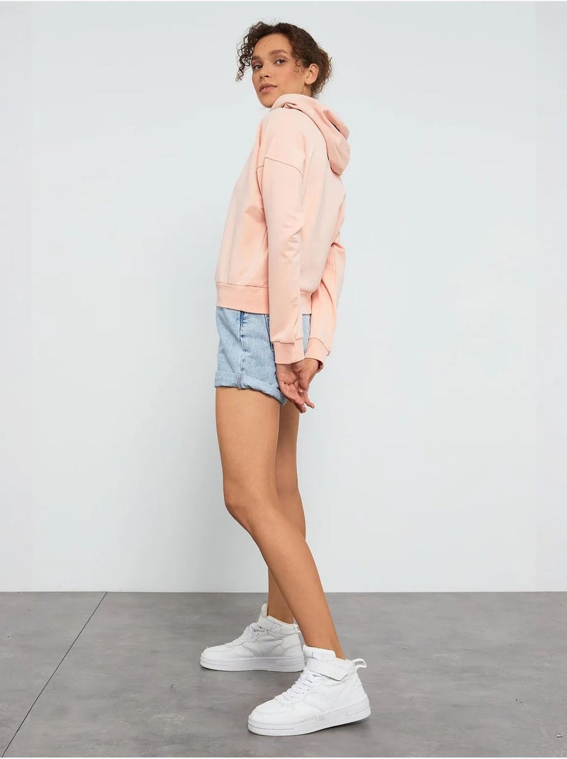 Sweatshirt com capuz relaxed com detalhe de atilho tommy Rosa-pálido - Kiabi