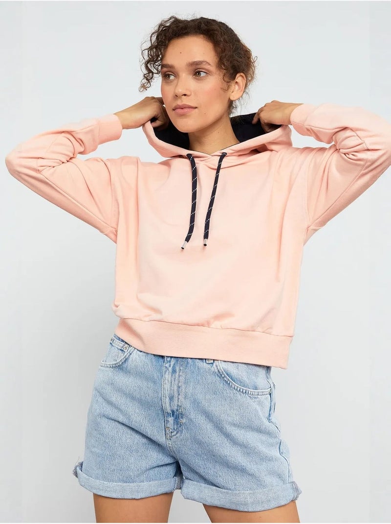 Sweatshirt com capuz relaxed com detalhe de atilho tommy Rosa-pálido - Kiabi