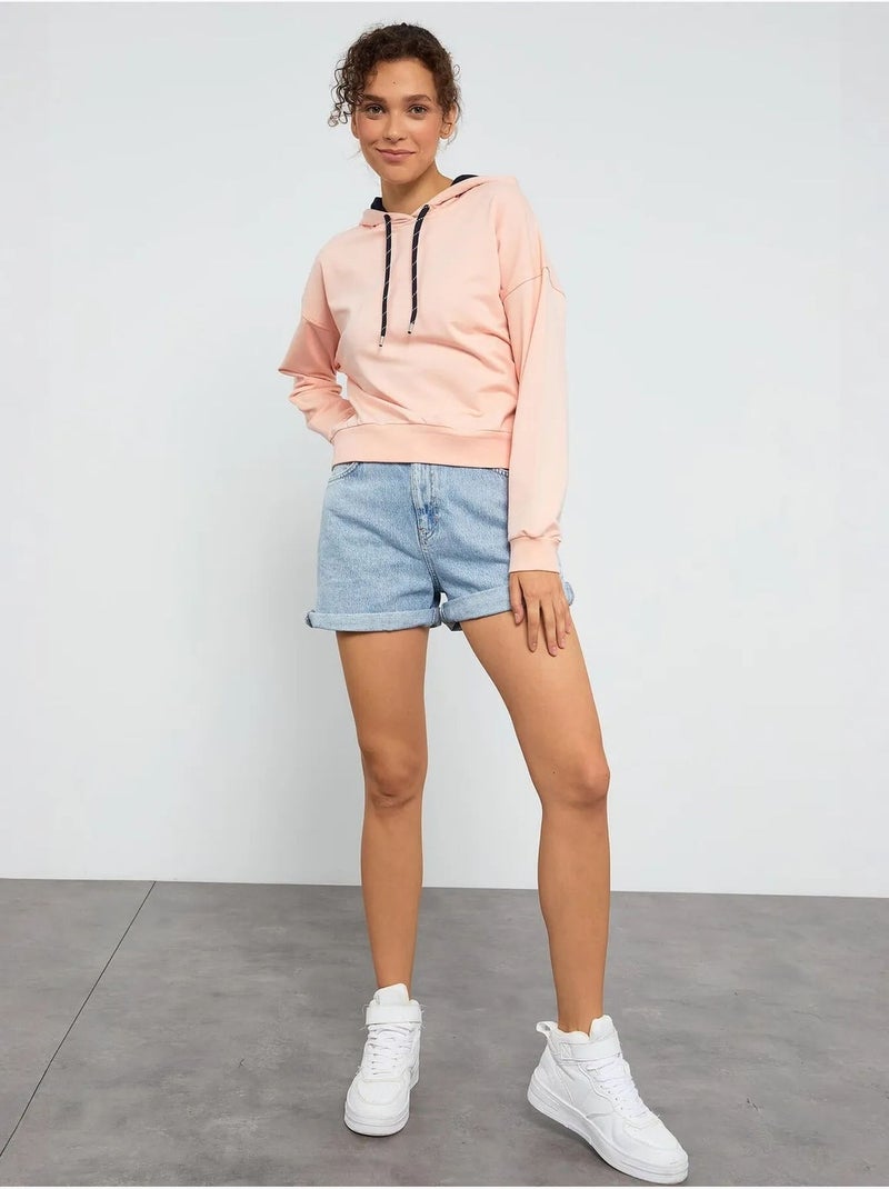 Sweatshirt com capuz relaxed com detalhe de atilho tommy Rosa-pálido - Kiabi