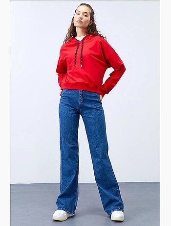 Sweatshirt com capuz relaxed com detalhe de atilho tommy