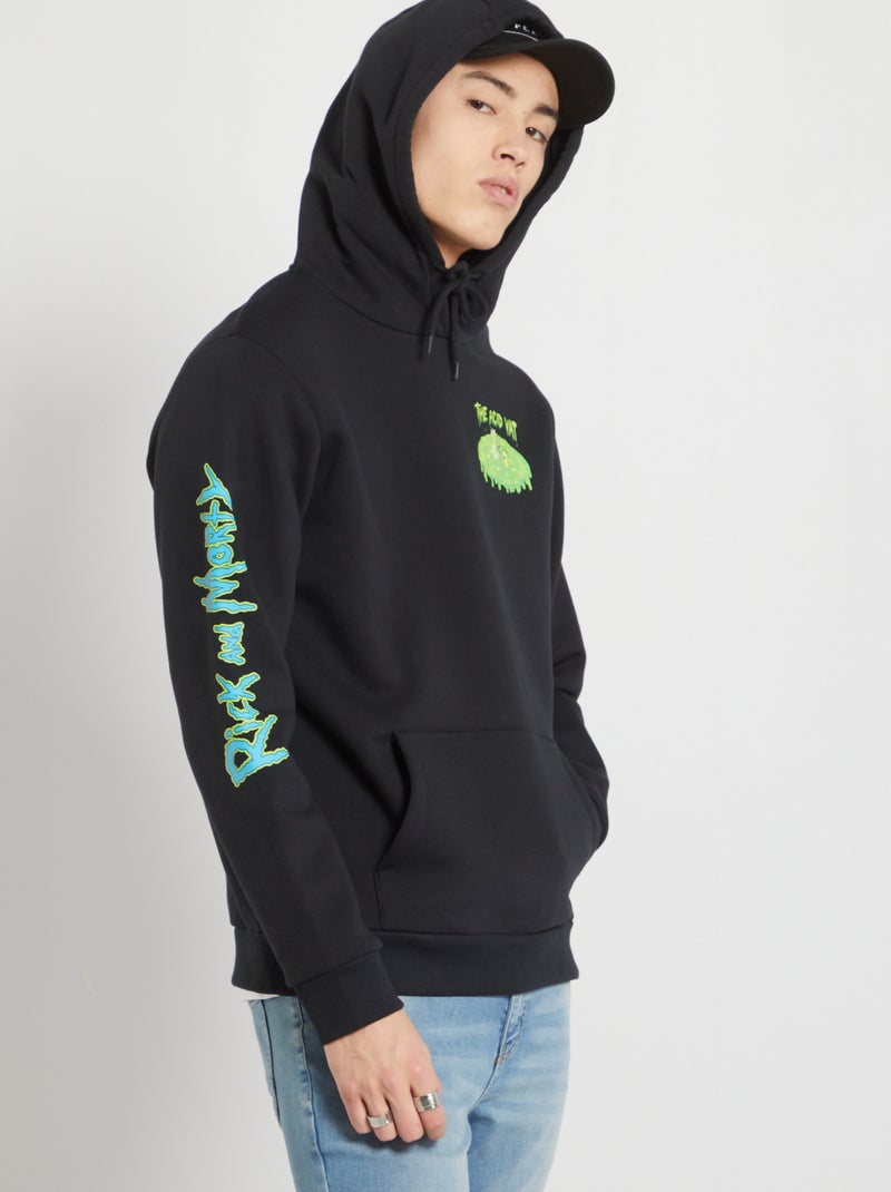 Sweatshirt com capuz 'Rick & Morty' Preto - Kiabi