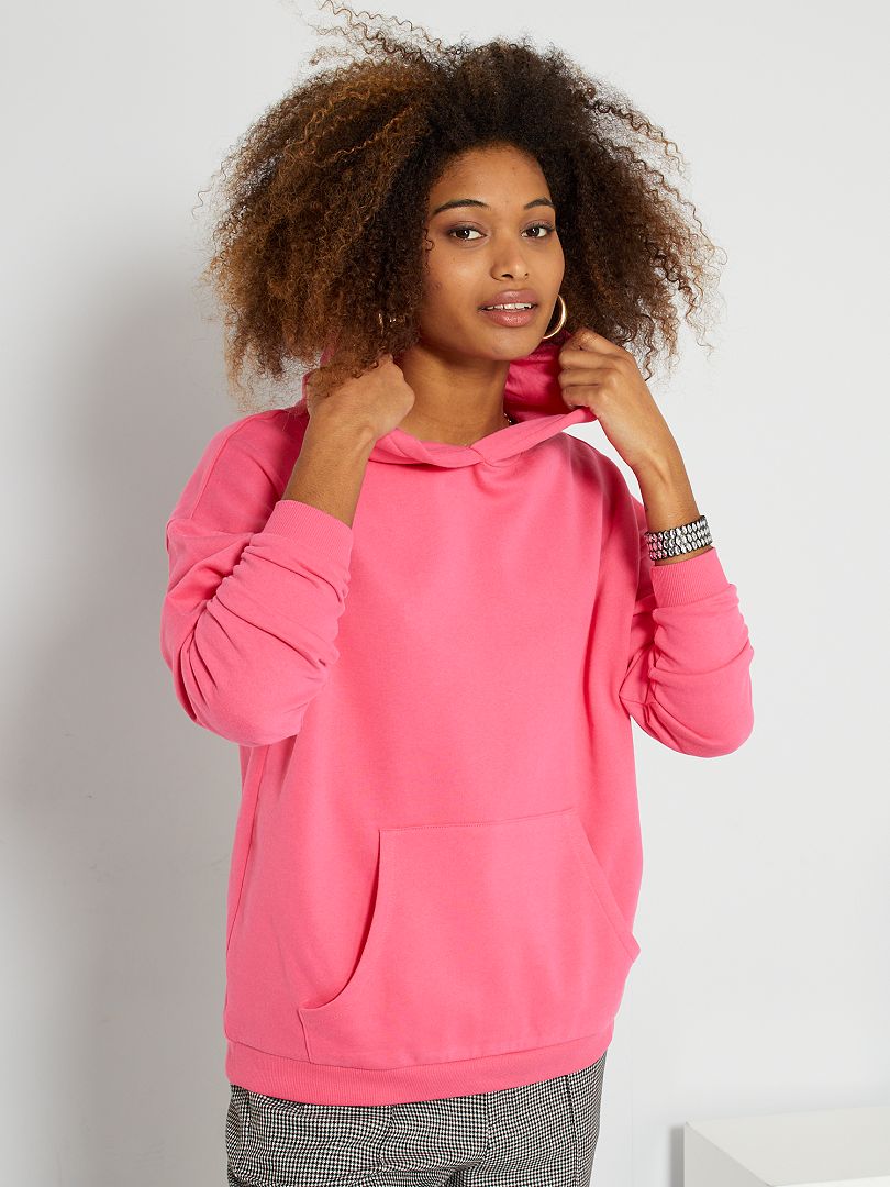 Sweatshirt com capuz Rosa Brilhante - Kiabi