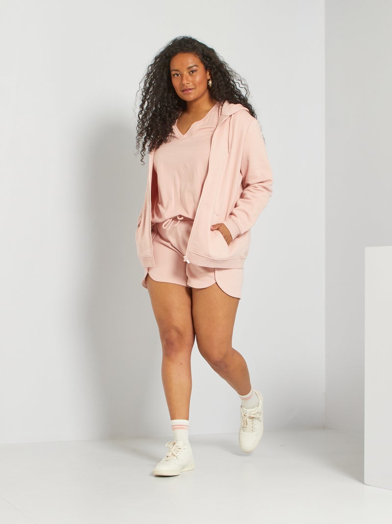 Sweatshirt com capuz Rosa - Kiabi