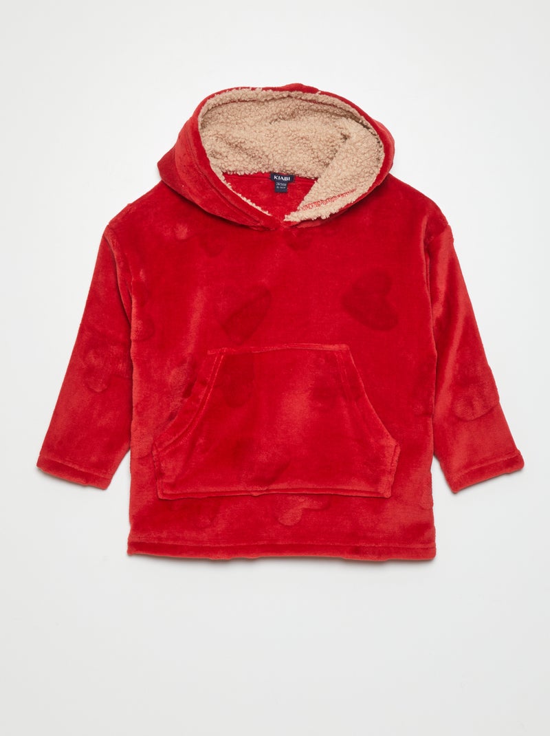Sweatshirt com capuz roupão 'corações' VERMELHO - Kiabi