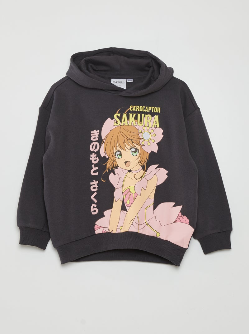 Sweatshirt com capuz 'Sakura' PRETO - Kiabi