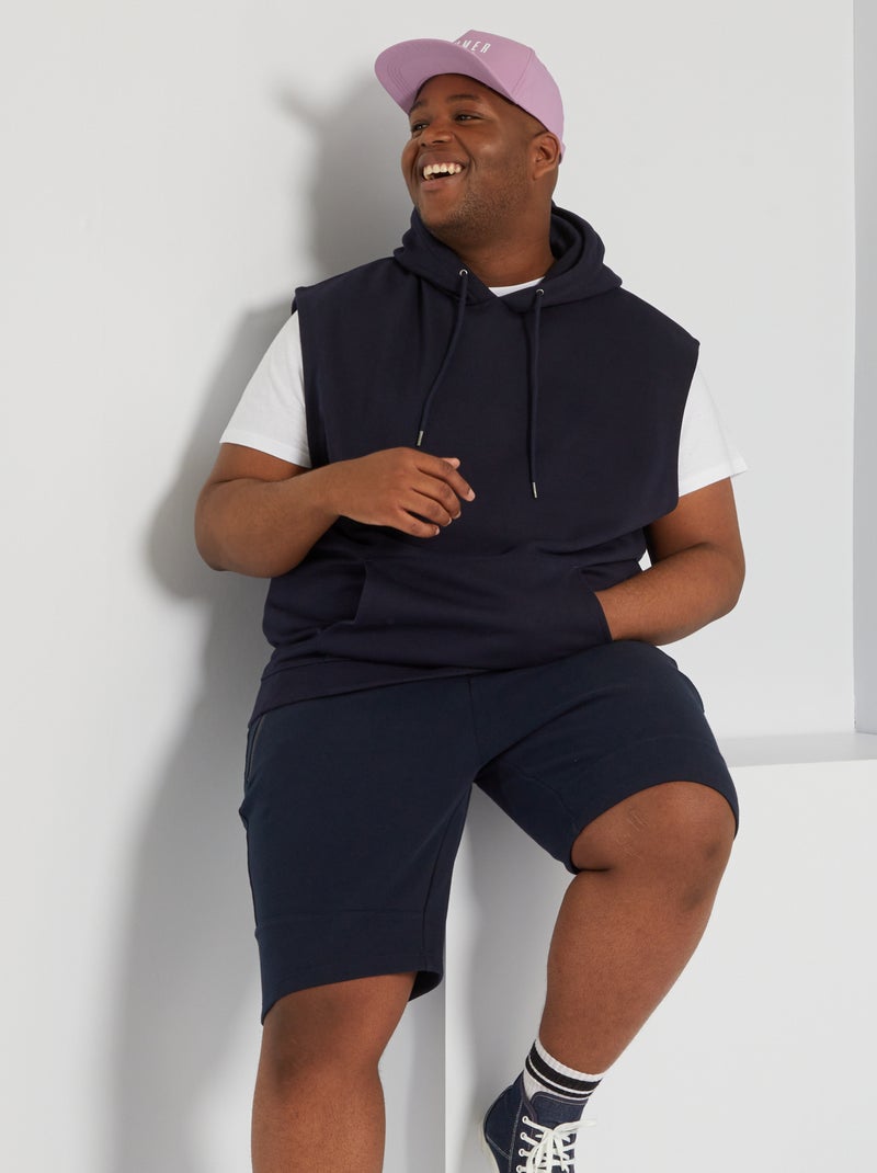 Sweatshirt com capuz sem mangas AZUL - Kiabi