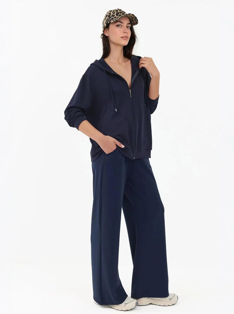 Sweatshirt com capuz soft-touch com fecho de correr integral hiccup Azul-marinho - Kiabi