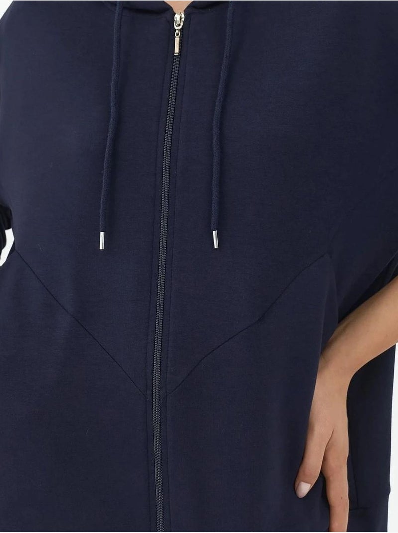 Sweatshirt com capuz soft-touch com fecho de correr integral hiccup Azul-marinho - Kiabi