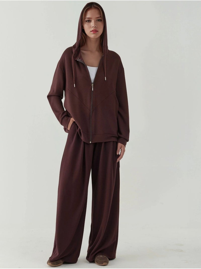 Sweatshirt com capuz soft-touch com fecho de correr integral hiccup Castanho-escuro - Kiabi