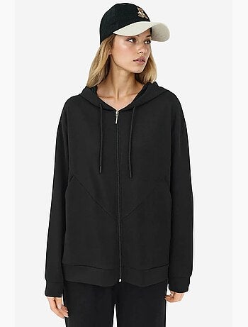 Sweatshirt com capuz soft-touch com fecho de correr integral hiccup