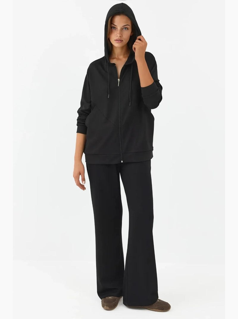 Sweatshirt com capuz soft-touch com fecho de correr integral hiccup Preto - Kiabi