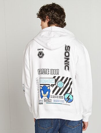 Sweatshirt com capuz 'Sonic' com estampado frente e verso