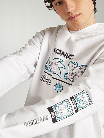 Sweatshirt com capuz 'Sonic' com estampado frente e verso