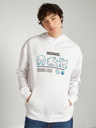 Sweatshirt com capuz 'Sonic' com estampado frente e verso