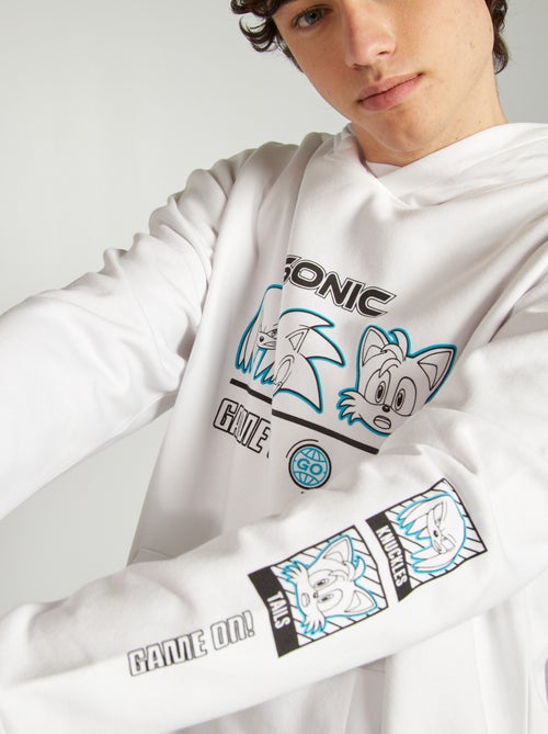 Sweatshirt com capuz 'Sonic' com estampado frente e verso - Kiabi