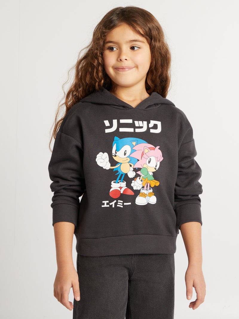 Sweatshirt com capuz 'Sonic' 'SEGA' PRETO - Kiabi