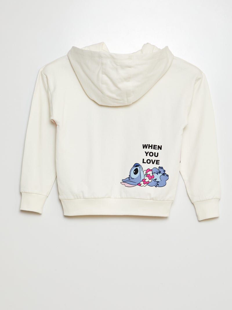 Sweatshirt com capuz 'Stitch' da 'Disney' Branco - Kiabi