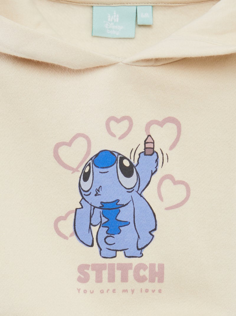 Sweatshirt com capuz 'Stitch' 'Disney' BRANCO - Kiabi