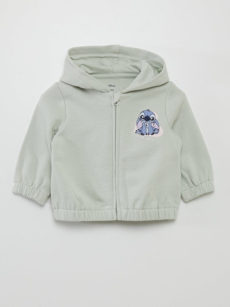 Sweatshirt com capuz 'Stitch' em malha french terry VERDE - Kiabi