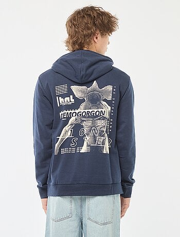 Sweatshirt com capuz 'Stranger Things' com estampado frente/verso