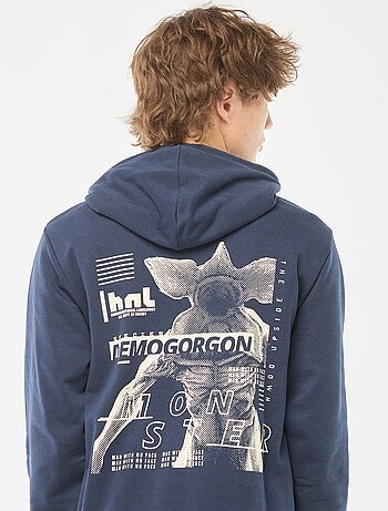 Sweatshirt com capuz 'Stranger Things' com estampado frente/verso