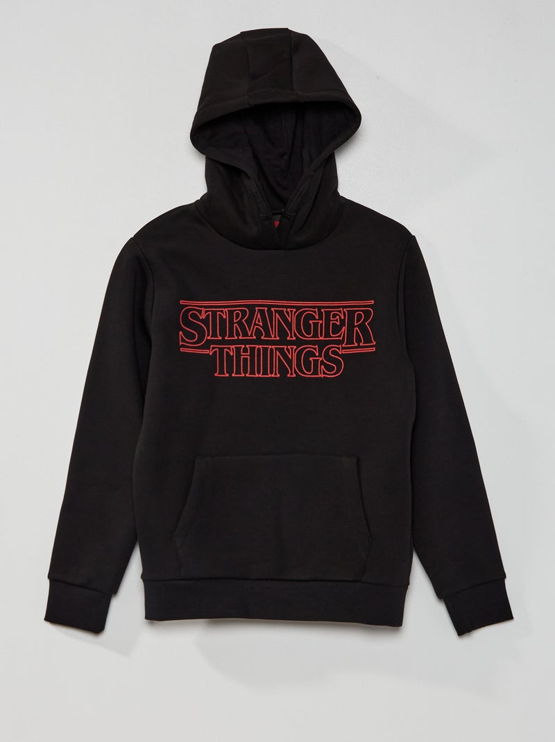 Sweatshirt com capuz 'Stranger Things' Preto - Kiabi