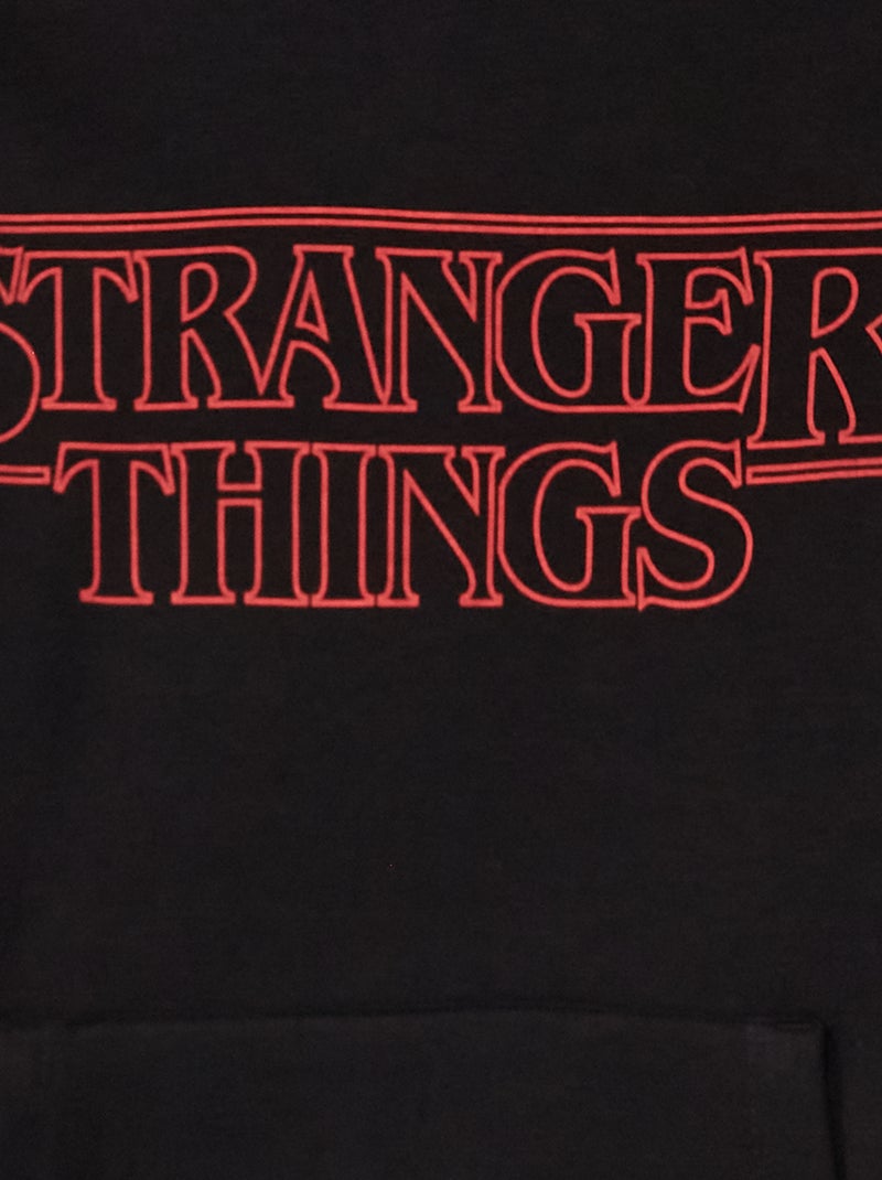 Sweatshirt com capuz 'Stranger Things' Preto - Kiabi