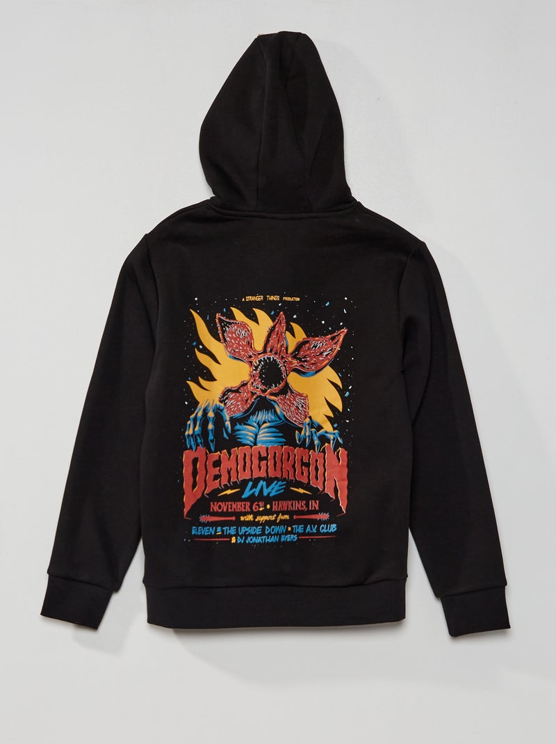 Sweatshirt com capuz 'Stranger Things' Preto - Kiabi