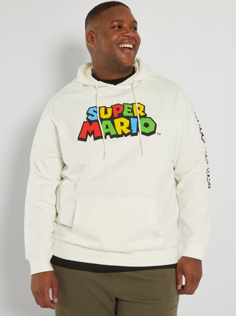 Sweatshirt com capuz 'Super Mário' Branco - Kiabi