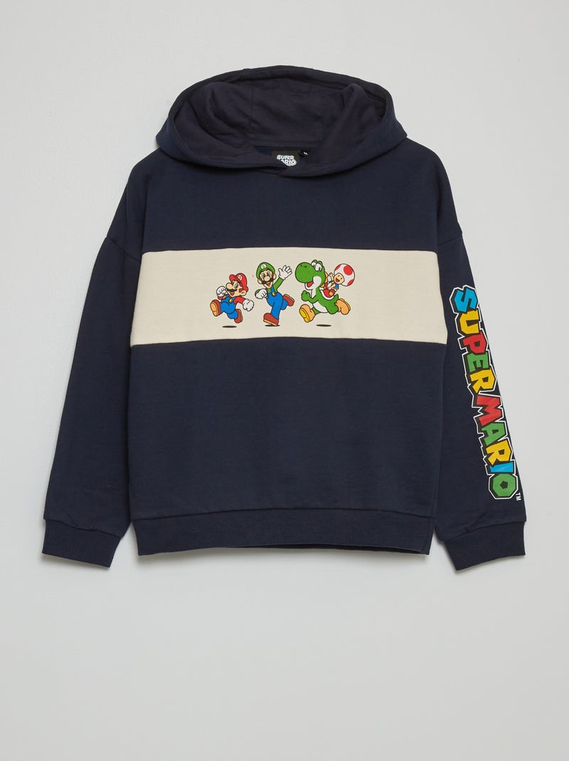 Sweatshirt com capuz 'Super Mário' 'Nintendo' Azul Marinho - Kiabi