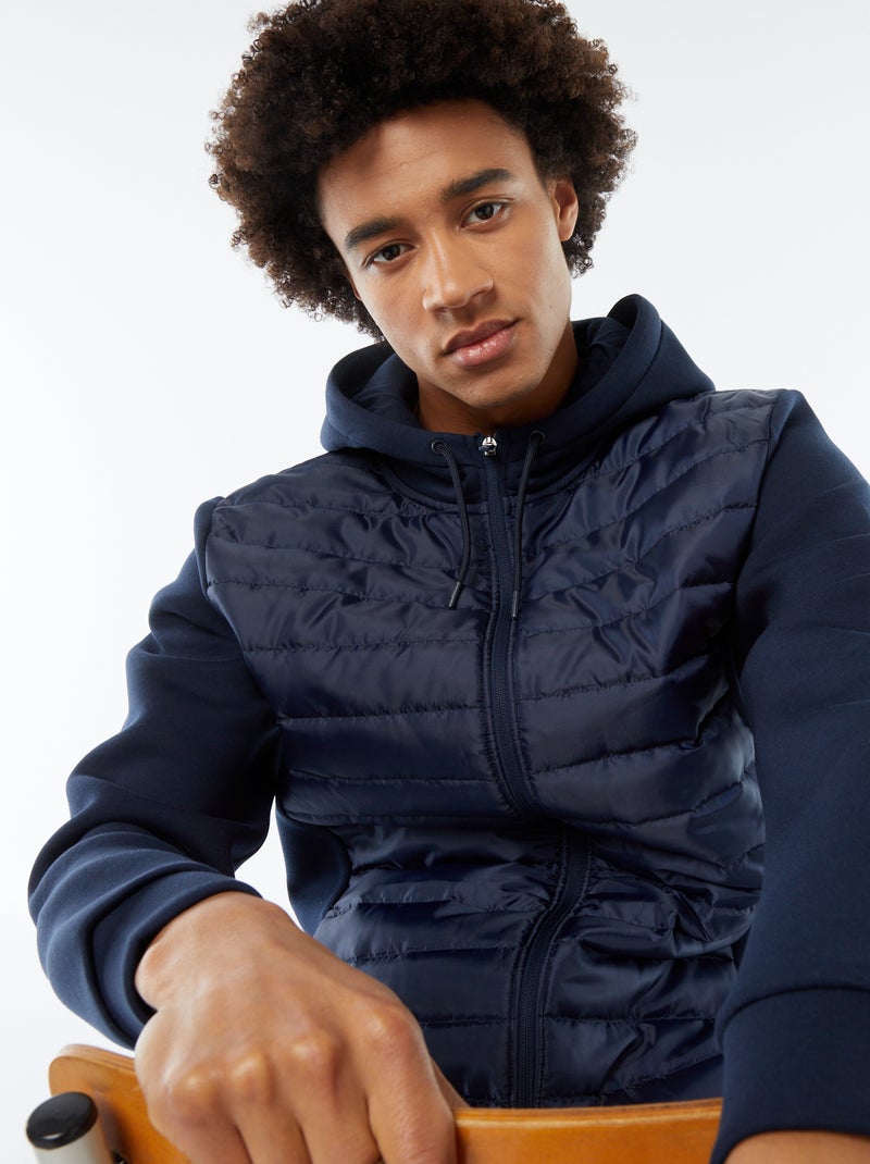 Sweatshirt com capuz tipo blusão de penas Azul - Kiabi