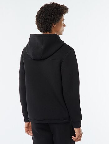 Sweatshirt com capuz tipo blusão de penas