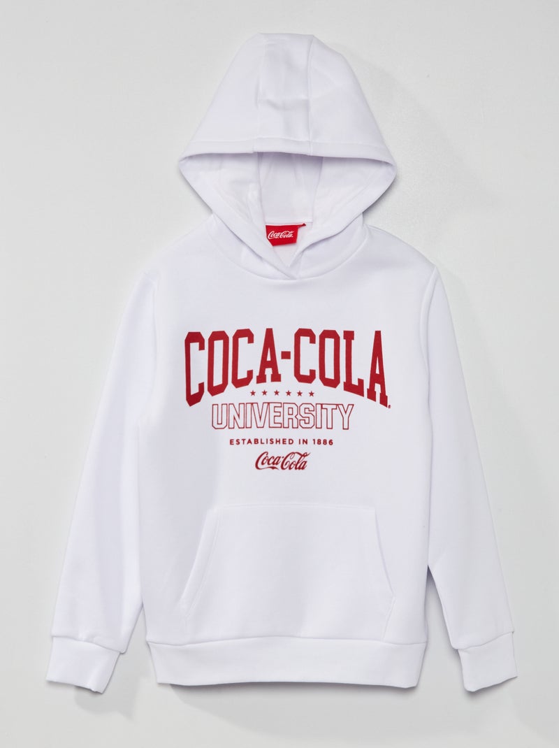 Sweatshirt com capuz tipo campus Branco - Kiabi