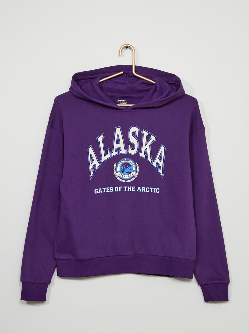 Sweatshirt com capuz tipo campus VIOLETA - Kiabi