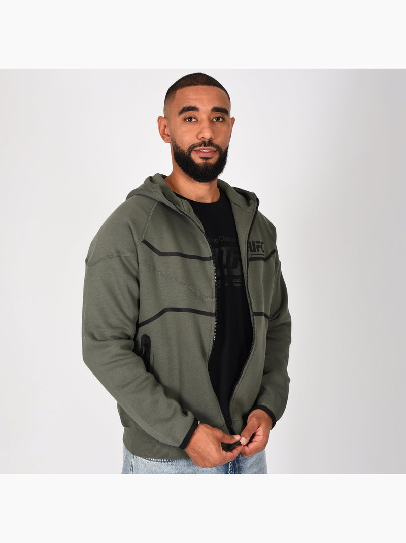 Sweatshirt com capuz ufc cáqui homem desporto fitness lifestyle Cáqui - Kiabi