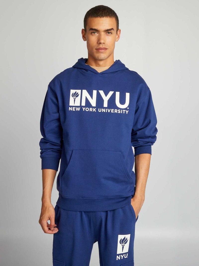 Sweatshirt com capuz 'Universidade de Nova Iorque' AZUL - Kiabi