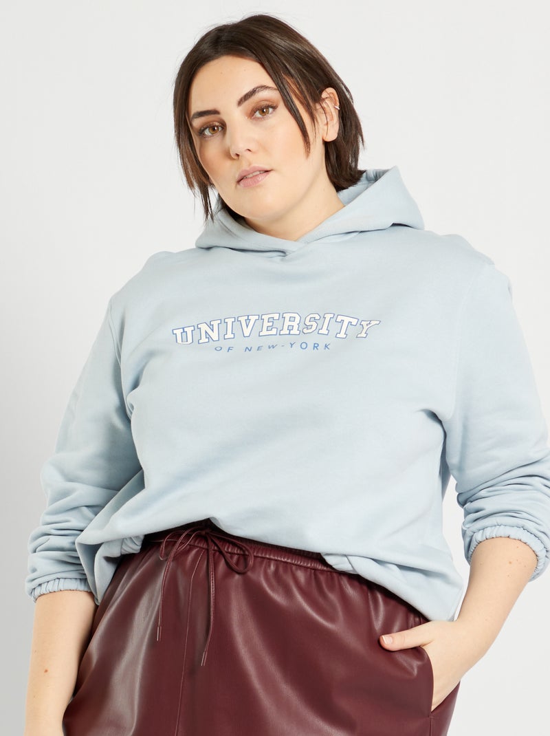 Sweatshirt com capuz 'University' AZUL - Kiabi