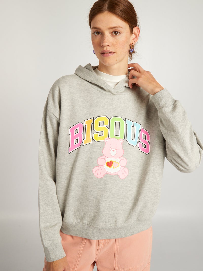 Sweatshirt com capuz 'Ursinhos Carinhosos' CINZA - Kiabi