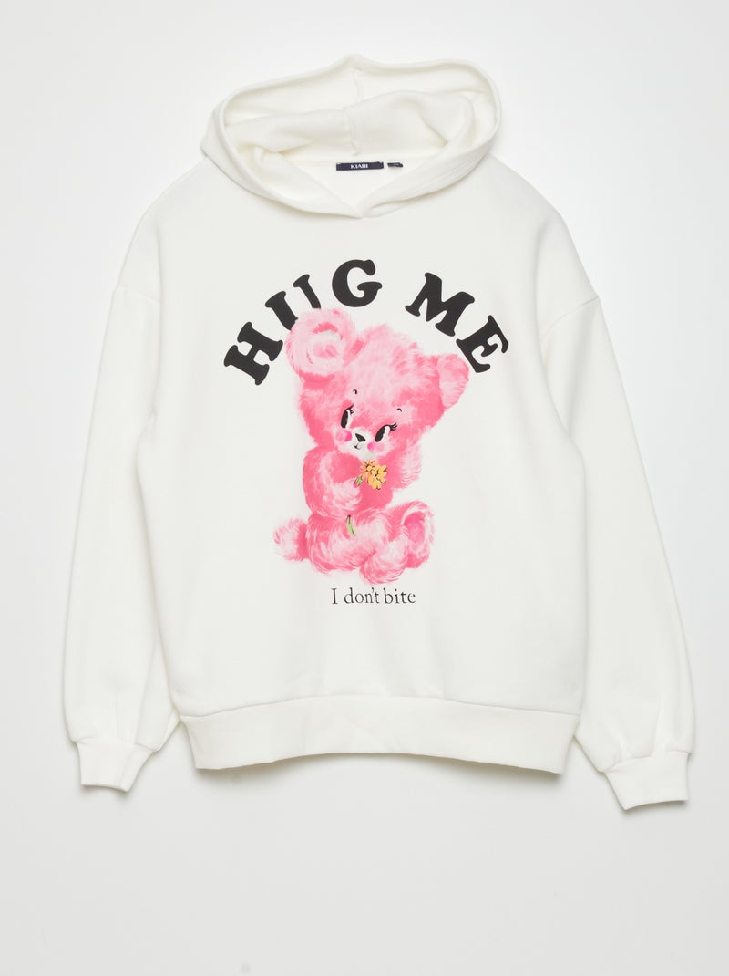 Sweatshirt com capuz 'ursos de peluche' Branco - Kiabi