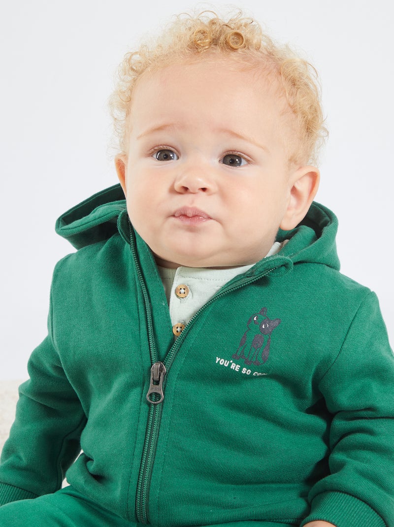 Sweatshirt com capuz VERDE - Kiabi
