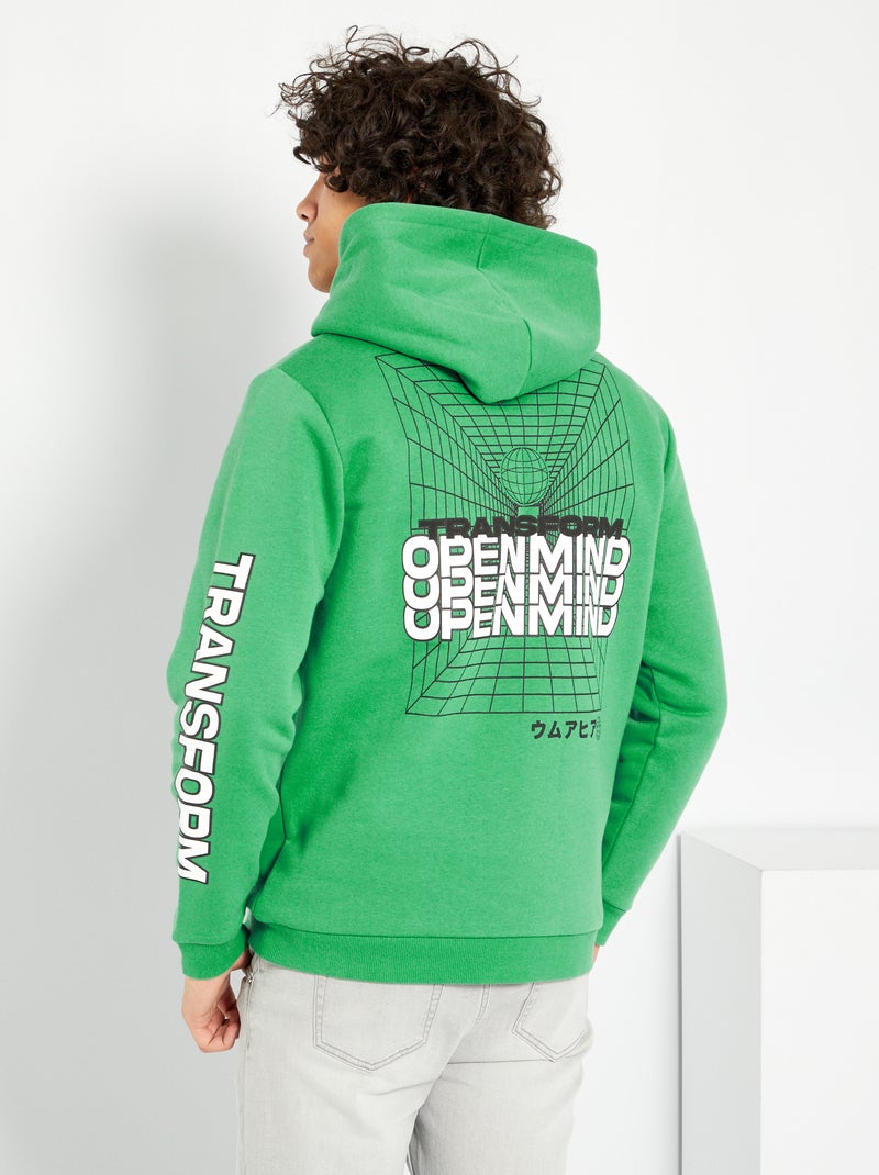 Sweatshirt com capuz VERDE - Kiabi